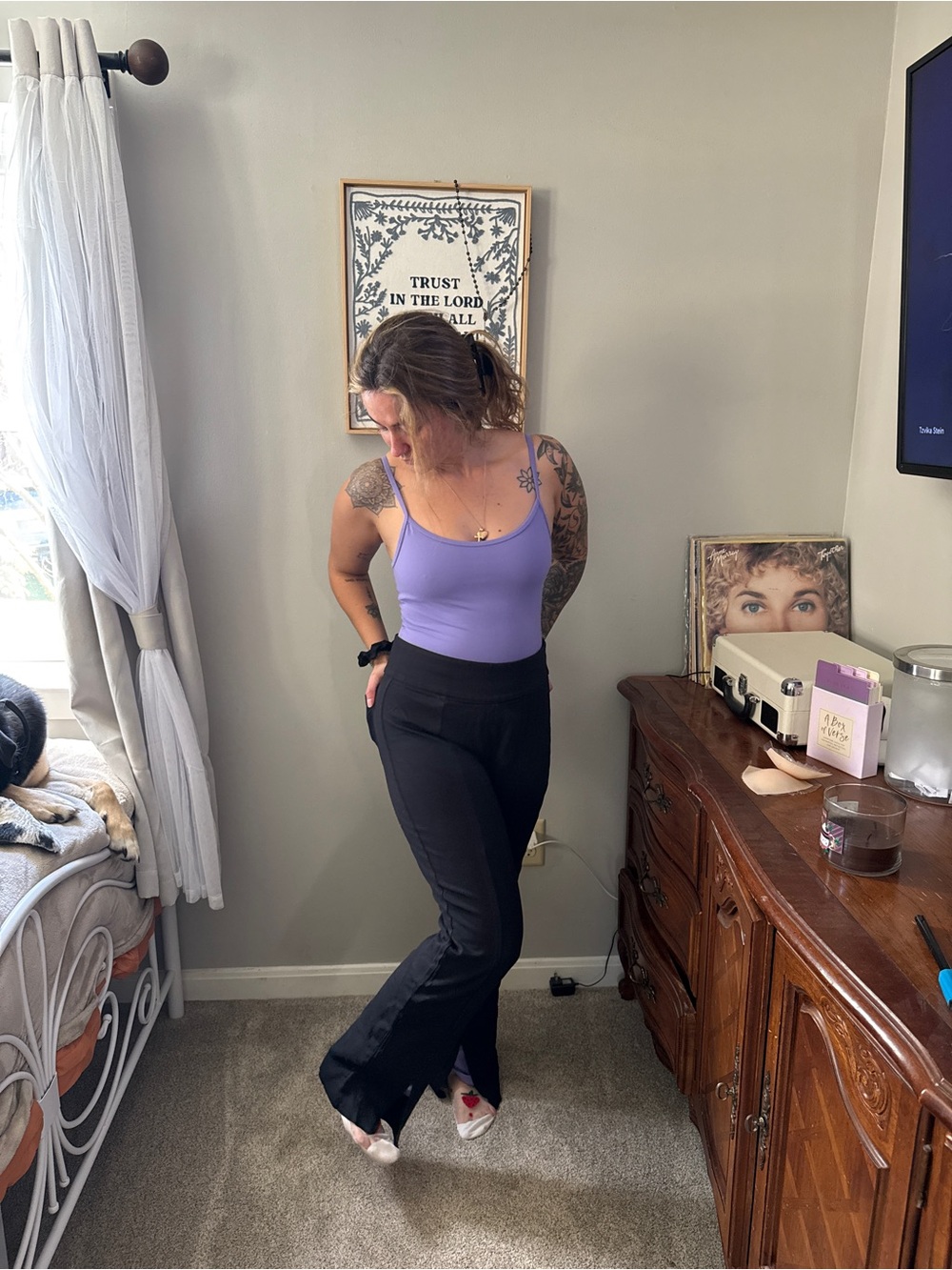 SO Black Boot-Cut Pants with Subtle Flare